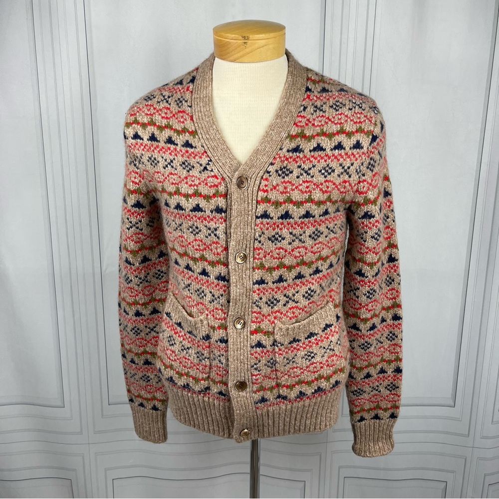 Alex Mill - Fair Isle Cardigan - Camel Multi - Men's XS/Women's S